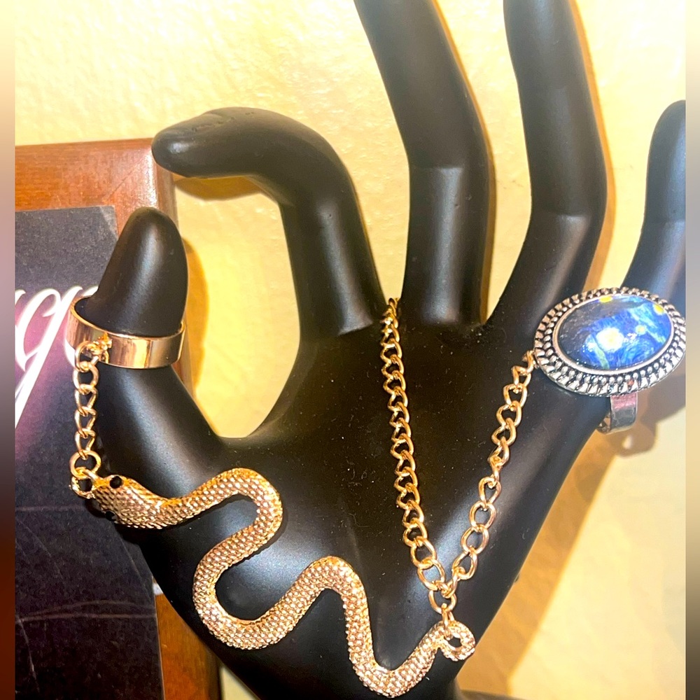 Egyptian style Gold Snake Hand Chain